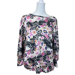 The Zigzag Stripe Shirt‎ Women Extra Large Long Sleeve Boat Neck Graffiti